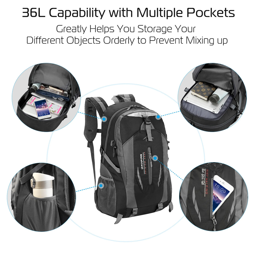 36L Outdoor Backpack Waterproof Daypack