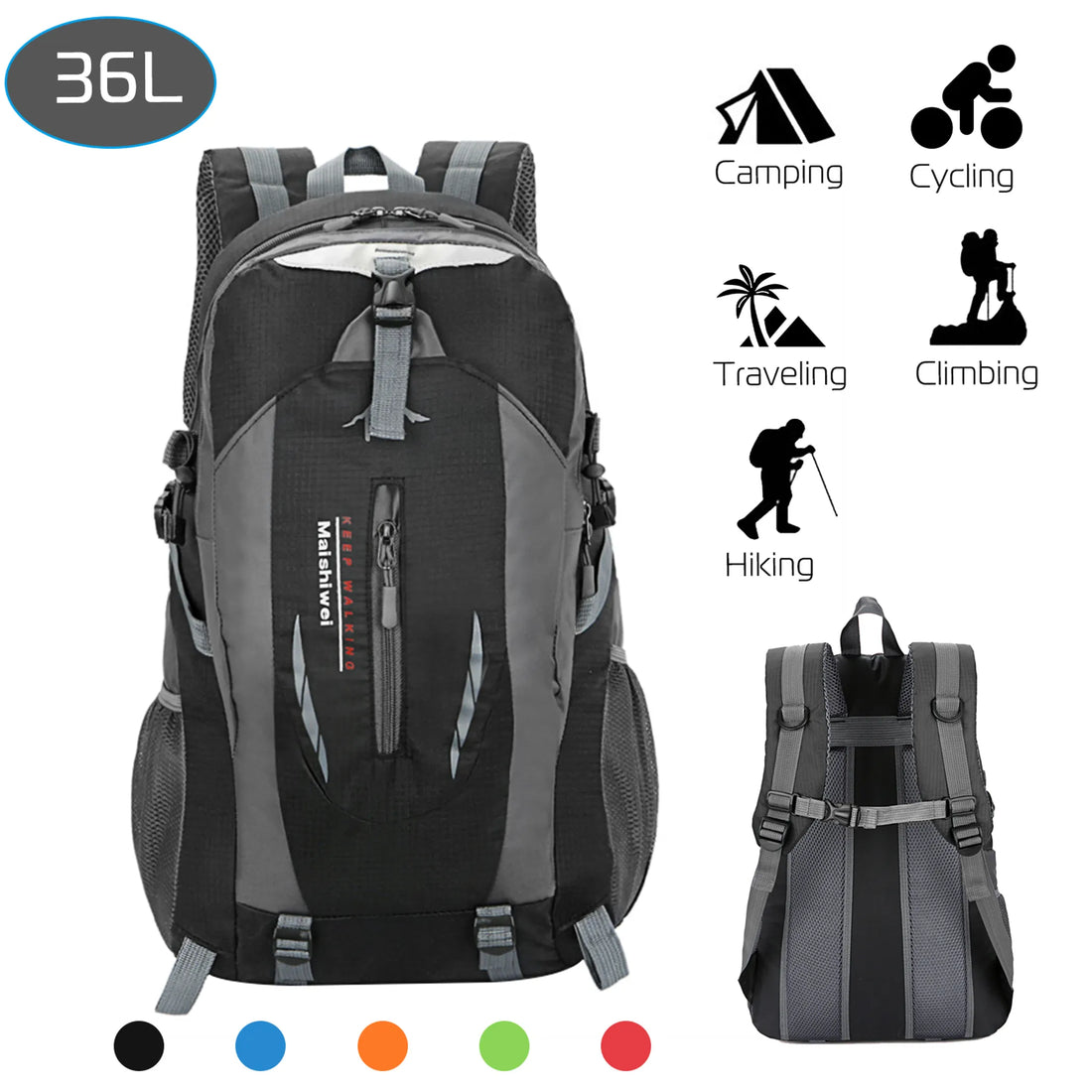 36L Outdoor Backpack Waterproof Daypack